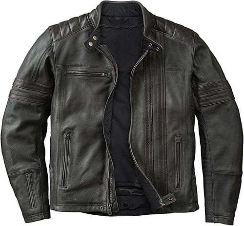 1909 Vintage Black Motorcycle Leather Jacket