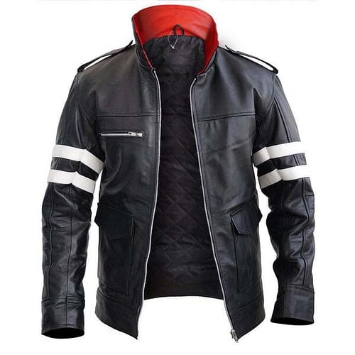 Alex Mercer Black Mens Leather Jacket