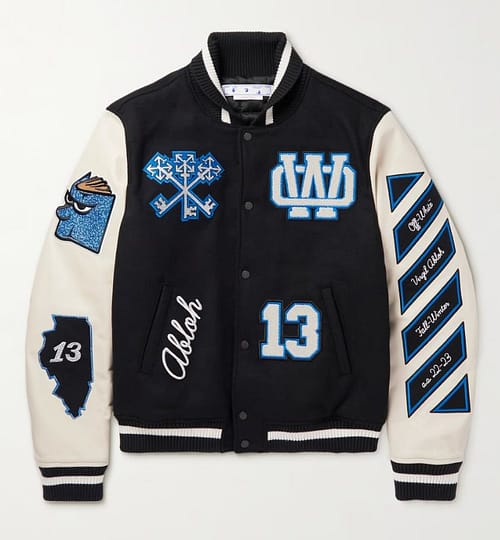 Off-White Appliqued Felt Bomber Jacket