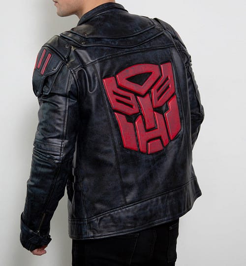 Mens Transformers Autobot Shield Leather Jacket