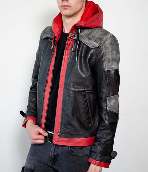 Men's Vigilante Hooded Leather Jacket