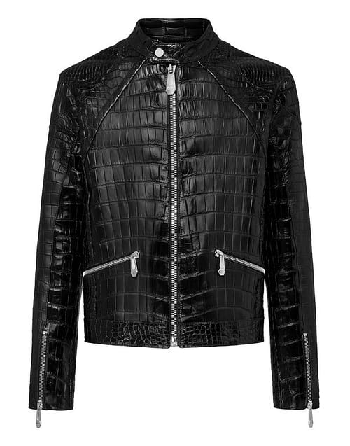 Men’s Alligator Luxury Black Leather Jacket