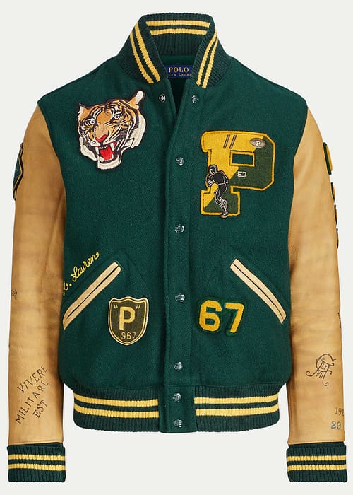 Wool-Blend Tiger Varsity Letterman Jacket