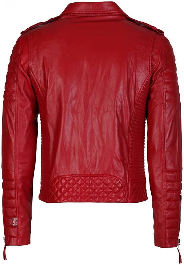 Mens Lambskin Red Leather Jacket