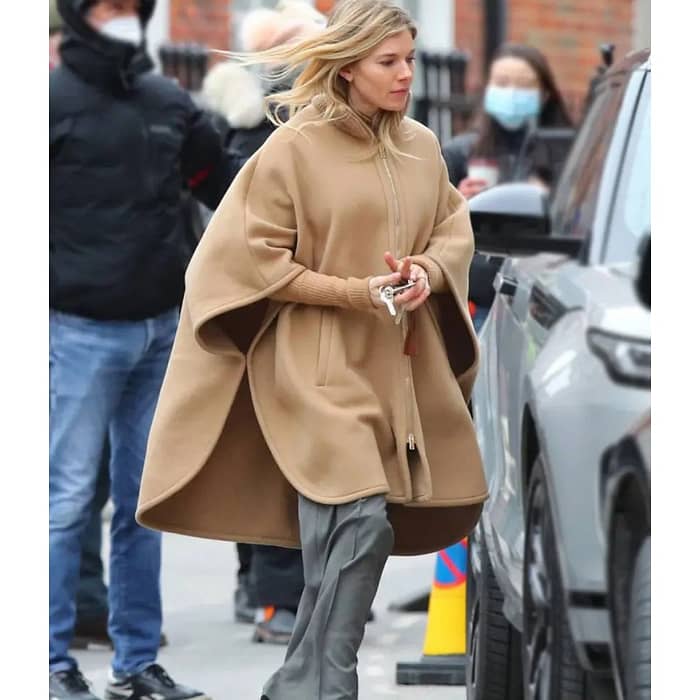 Anatomy Of A Scandal Sienna Miller Brown Wool Poncho