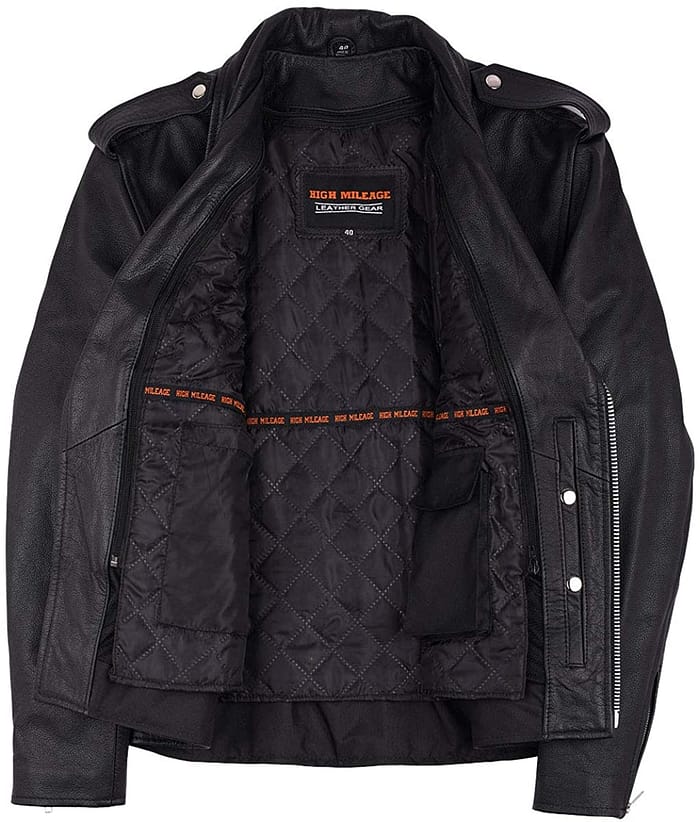 Men's Eagle Embossed Classic Black Leather Jacket