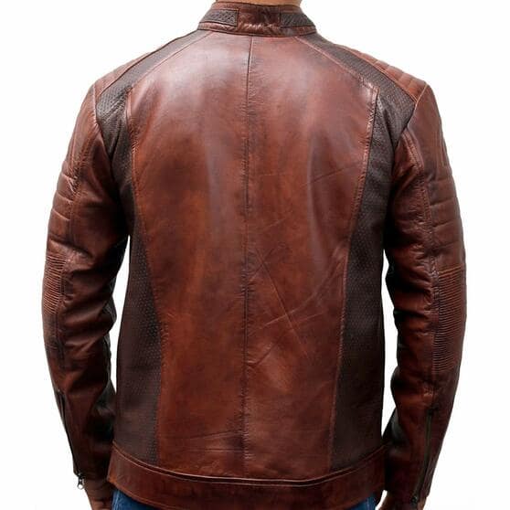 Cafe Racer Biker Brown Leather Jacket