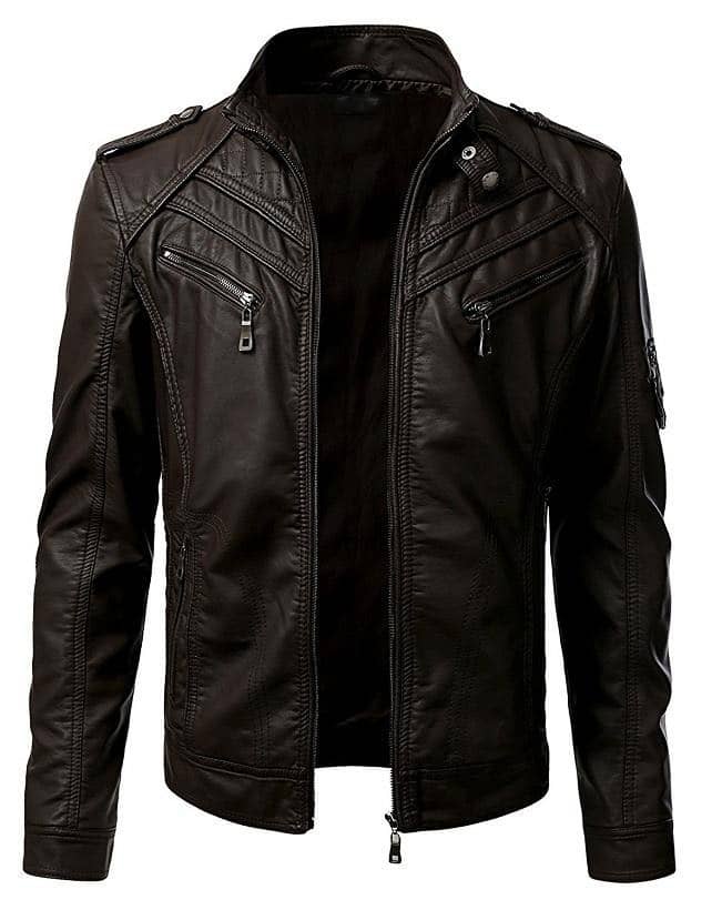 Dogged Dark Black Pu Leather Jacket