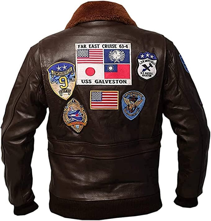 Top Gun A2 Fighter Bomber Brown Pilot Leather Jacket For Men