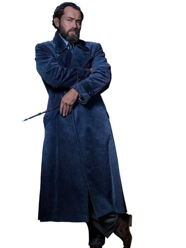 Fantastic Beasts 2 Albus Dumbledore Grey Corduroy Coat