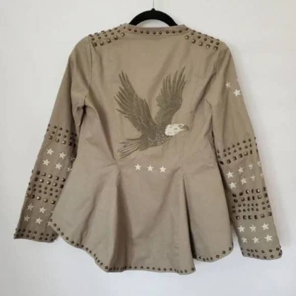 Eagle Matinee Embroidered Studded Jacket